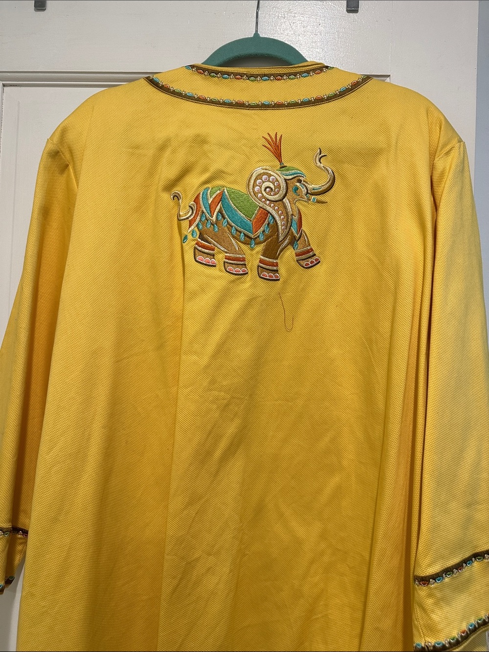 Bob Mackie Yellow Embroidered Elephant Jacket - Picture 7 of 8
